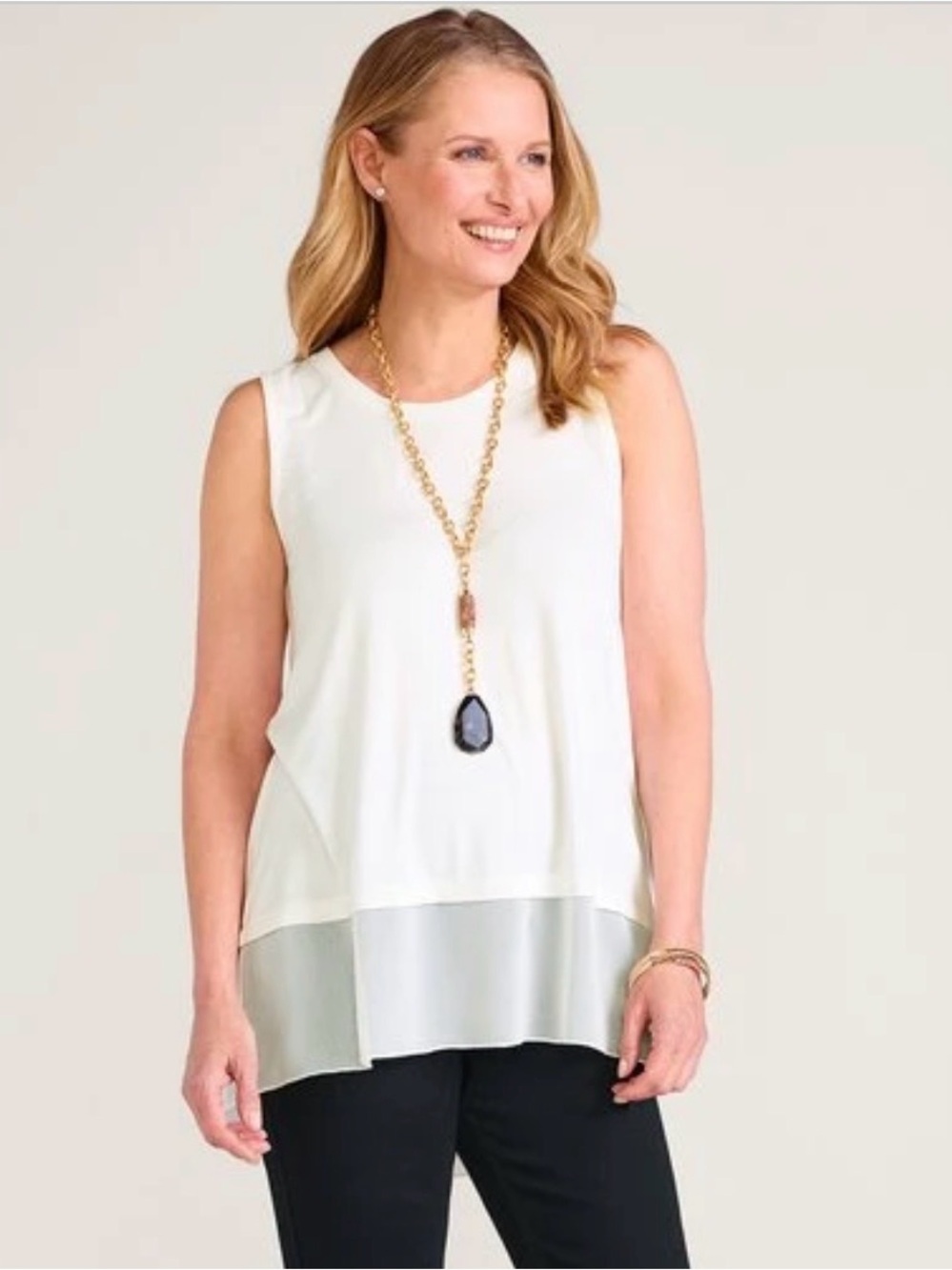 Soft Surroundings Women’s Sleeveless Tunic Top White Size Small